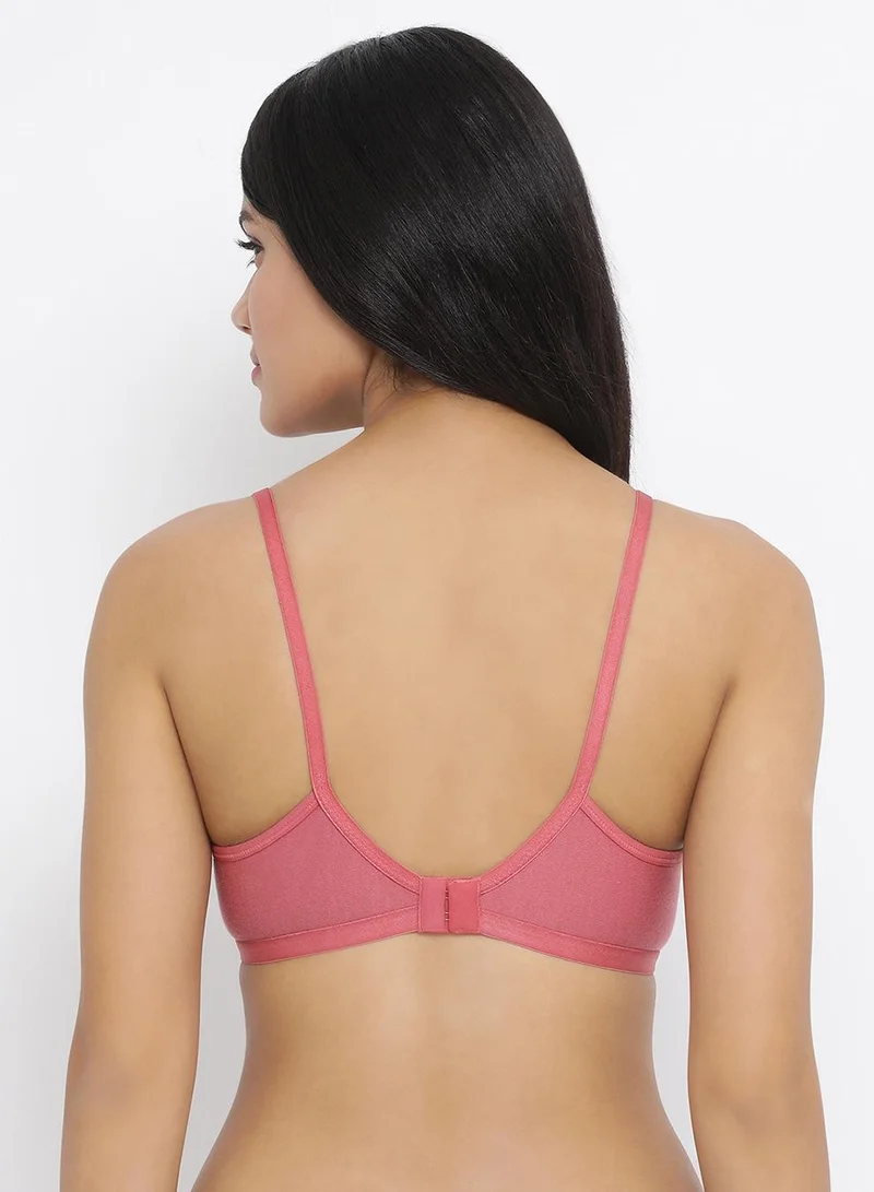 Clovia Multicolour Non-Padded Non-Wired Full Coverage T-shirt Bra in Nude Colour & Dusty Pink - Cotton Rich for Women | Best Price UAE